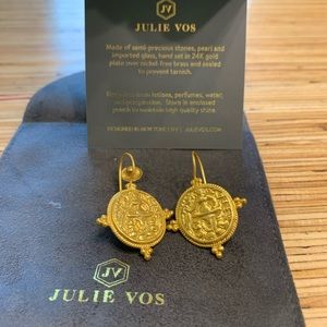 Julie Vos 24k gold medallion earrings